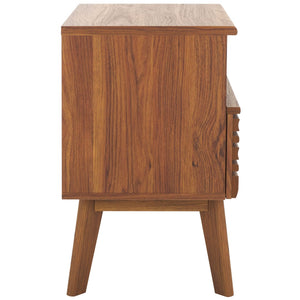 Safavieh Esma Contemporary Nightstand With Drawer And Open Shelf For Modern Bedroom Storage Solutions Walnut NST9613A