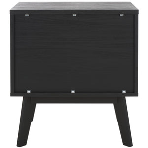 Safavieh Esma Contemporary Nightstand With Drawer And Open Shelf For Modern Bedroom Storage Solutions Black NST9613B