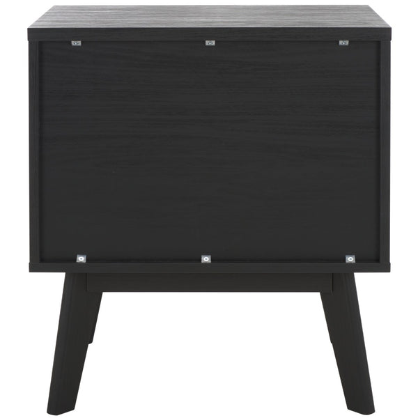 Safavieh Esma Contemporary Nightstand With Drawer And Open Shelf For Modern Bedroom Storage Solutions Black NST9613B