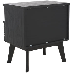 Safavieh Esma Contemporary Nightstand With Drawer And Open Shelf For Modern Bedroom Storage Solutions Black NST9613B