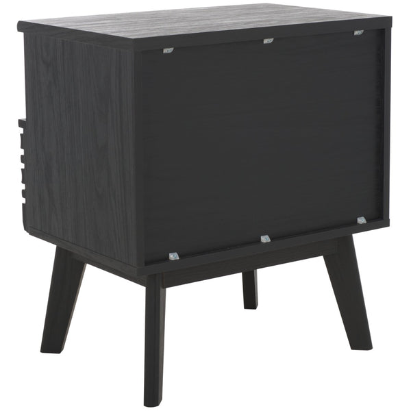 Safavieh Esma Contemporary Nightstand With Drawer And Open Shelf For Modern Bedroom Storage Solutions Black NST9613B