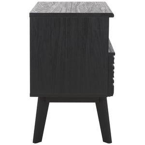 Safavieh Esma Contemporary Nightstand With Drawer And Open Shelf For Modern Bedroom Storage Solutions Black NST9613B