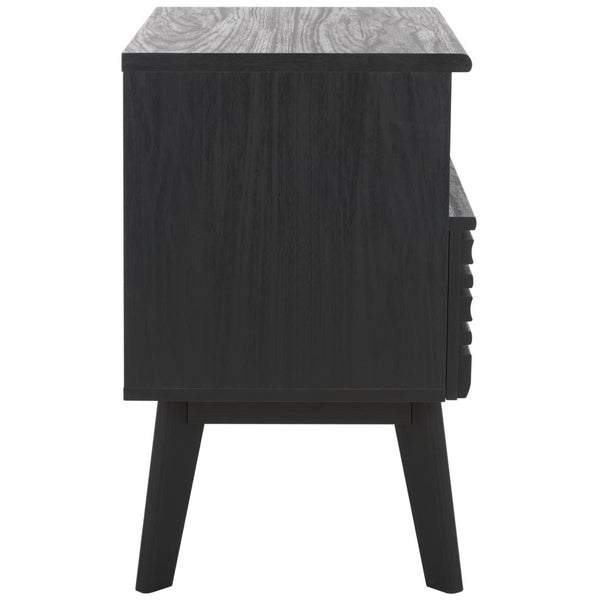 Safavieh Esma Contemporary Nightstand With Drawer And Open Shelf For Modern Bedroom Storage Solutions Black NST9613B