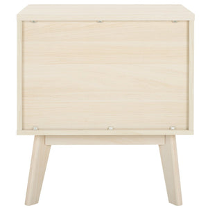 Safavieh Esma Contemporary Nightstand With Drawer And Open Shelf For Modern Bedroom Storage Solutions Bleached White NST9613C