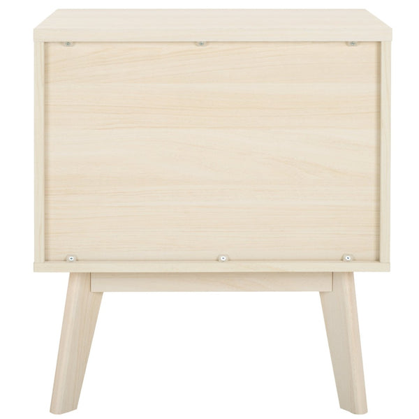 Safavieh Esma Contemporary Nightstand With Drawer And Open Shelf For Modern Bedroom Storage Solutions Bleached White NST9613C