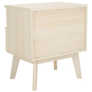 Safavieh Esma Contemporary Nightstand With Drawer And Open Shelf For Modern Bedroom Storage Solutions Bleached White NST9613C