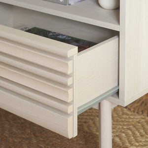 Safavieh Esma Contemporary Nightstand With Drawer And Open Shelf For Modern Bedroom Storage Solutions Bleached White NST9613C