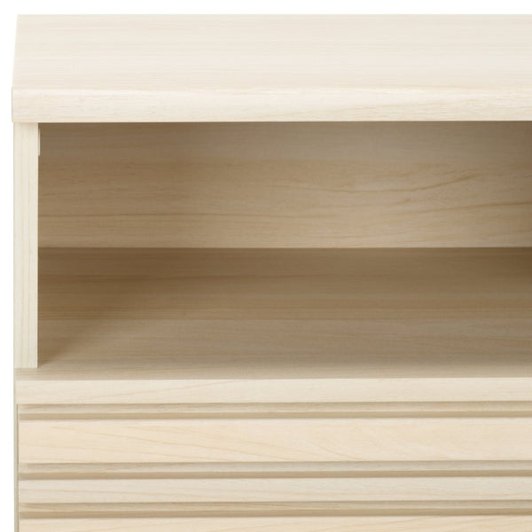 Safavieh Esma Contemporary Nightstand With Drawer And Open Shelf For Modern Bedroom Storage Solutions Bleached White NST9613C