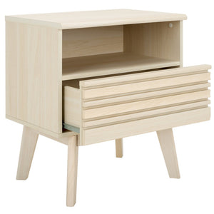 Safavieh Esma Contemporary Nightstand With Drawer And Open Shelf For Modern Bedroom Storage Solutions Bleached White NST9613C
