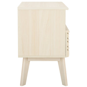 Safavieh Esma Contemporary Nightstand With Drawer And Open Shelf For Modern Bedroom Storage Solutions Bleached White NST9613C