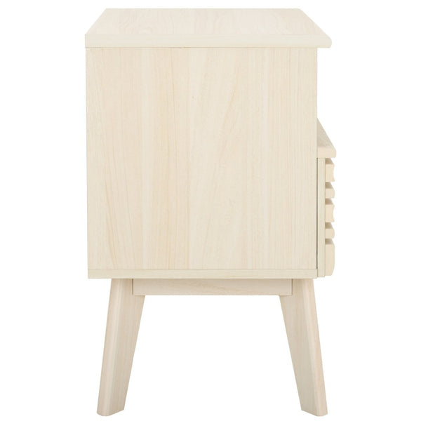 Safavieh Esma Contemporary Nightstand With Drawer And Open Shelf For Modern Bedroom Storage Solutions Bleached White NST9613C