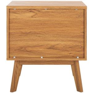 Safavieh Esma Contemporary Nightstand With Drawer And Open Shelf For Modern Bedroom Storage Solutions Oak NST9613D