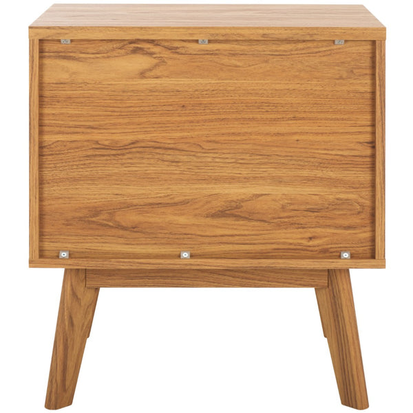 Safavieh Esma Contemporary Nightstand With Drawer And Open Shelf For Modern Bedroom Storage Solutions Oak NST9613D