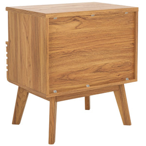 Safavieh Esma Contemporary Nightstand With Drawer And Open Shelf For Modern Bedroom Storage Solutions Oak NST9613D