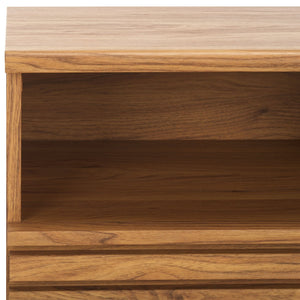 Safavieh Esma Contemporary Nightstand With Drawer And Open Shelf For Modern Bedroom Storage Solutions Oak NST9613D