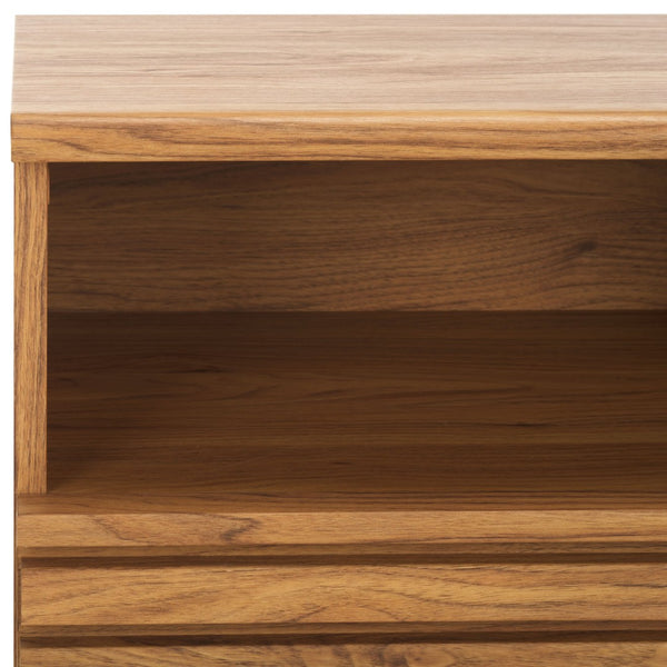 Safavieh Esma Contemporary Nightstand With Drawer And Open Shelf For Modern Bedroom Storage Solutions Oak NST9613D