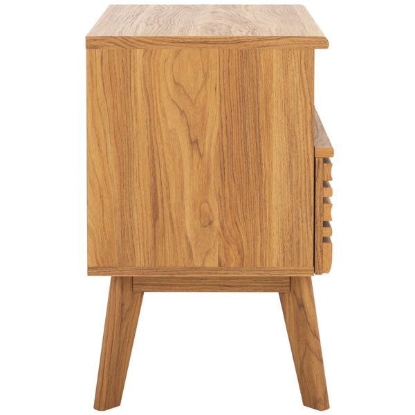 Safavieh Esma Contemporary Nightstand With Drawer And Open Shelf For Modern Bedroom Storage Solutions Oak NST9613D