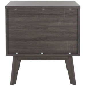 Safavieh Esma Contemporary Nightstand With Drawer And Open Shelf For Modern Bedroom Storage Solutions Distressed Black NST9613E
