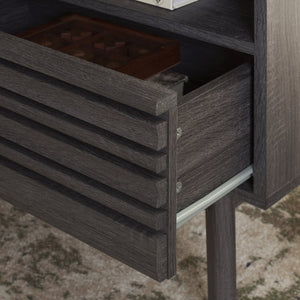 Safavieh Esma Contemporary Nightstand With Drawer And Open Shelf For Modern Bedroom Storage Solutions Distressed Black NST9613E