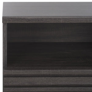 Safavieh Esma Contemporary Nightstand With Drawer And Open Shelf For Modern Bedroom Storage Solutions Distressed Black NST9613E