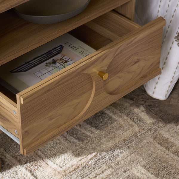 Safavieh Prinpop 1 Drawer 1 Shelf Nightstand In Elegant Oak - Chic Storage Solution For Modern Bedrooms Oak Wood,Metal Nst9614a