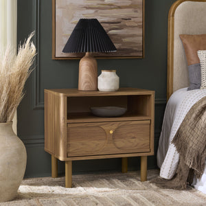 Safavieh Prinpop 1 Drawer 1 Shelf Nightstand In Elegant Oak - Chic Storage Solution For Modern Bedrooms Oak Wood,Metal Nst9614a