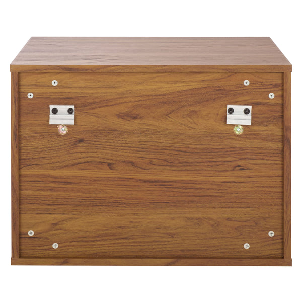 Safavieh Lylia 2 Drawer Floating Nightstand - Modern Walnut Design With Sleek Handles For Stylish Storage Walnut ,Black Wood,Metal Nst9615a