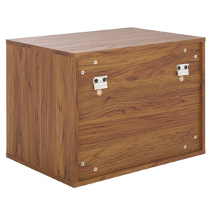 Safavieh Lylia 2 Drawer Floating Nightstand - Modern Walnut Design With Sleek Handles For Stylish Storage Walnut ,Black Wood,Metal Nst9615a