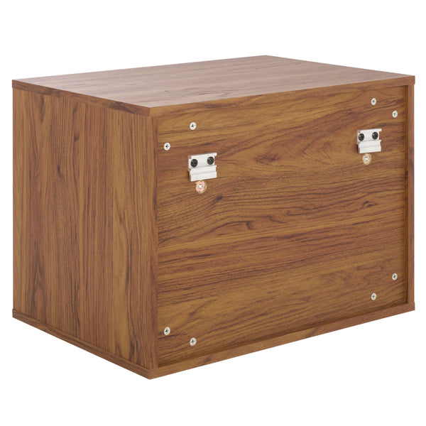 Safavieh Lylia 2 Drawer Floating Nightstand - Modern Walnut Design With Sleek Handles For Stylish Storage Walnut ,Black Wood,Metal Nst9615a