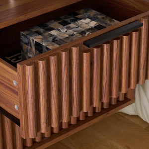 Safavieh Lylia 2 Drawer Floating Nightstand - Modern Walnut Design With Sleek Handles For Stylish Storage Walnut ,Black Wood,Metal Nst9615a