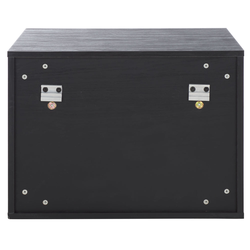 Safavieh Lylia 2 Drawer Floating Nightstand - Modern Walnut Design With Sleek Handles For Stylish Storage Black ,Gold Wood,Metal Nst9615b