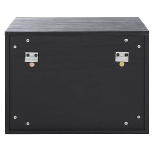 Safavieh Lylia 2 Drawer Floating Nightstand - Modern Walnut Design With Sleek Handles For Stylish Storage Black ,Gold Wood,Metal Nst9615b