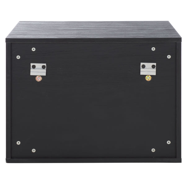 Safavieh Lylia 2 Drawer Floating Nightstand - Modern Walnut Design With Sleek Handles For Stylish Storage Black ,Gold Wood,Metal Nst9615b