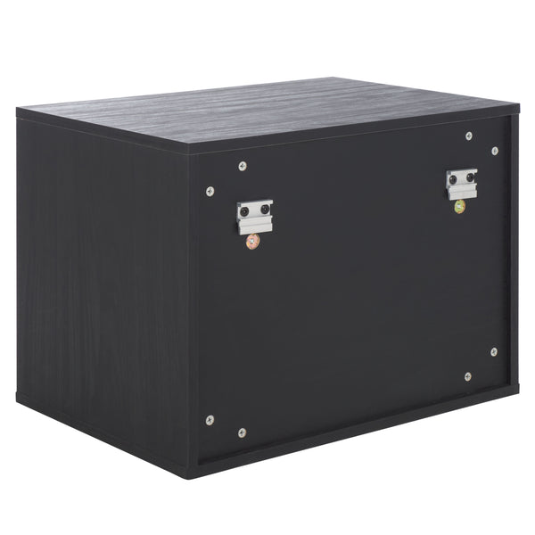 Safavieh Lylia 2 Drawer Floating Nightstand - Modern Walnut Design With Sleek Handles For Stylish Storage Black ,Gold Wood,Metal Nst9615b