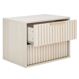 Safavieh Lylia 2 Drawer Floating Nightstand - Modern Walnut Design With Sleek Handles For Stylish Storage Bleached White ,Gold Wood,Metal Nst9615c