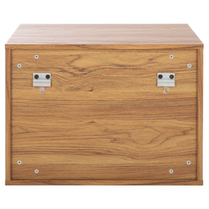 Safavieh Lylia 2 Drawer Floating Nightstand - Modern Walnut Design With Sleek Handles For Stylish Storage Oak ,Black Wood,Metal Nst9615d