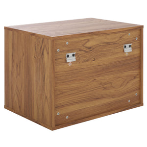 Safavieh Lylia 2 Drawer Floating Nightstand - Modern Walnut Design With Sleek Handles For Stylish Storage Oak ,Black Wood,Metal Nst9615d