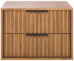 Safavieh Lylia 2 Drawer Floating Nightstand - Modern Walnut Design With Sleek Handles For Stylish Storage Oak ,Black Wood,Metal Nst9615d