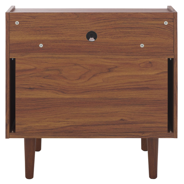 Safavieh Tameka Nightstand With Hutch – Timeless Elegance And Practicality For Your Bedroom Sanctuary Today! Walnut ,Gold Wood ,Metal Nst9616a