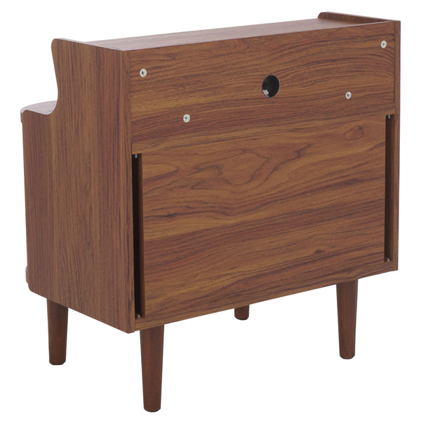 Safavieh Tameka Nightstand With Hutch – Timeless Elegance And Practicality For Your Bedroom Sanctuary Today! Walnut ,Gold Wood ,Metal Nst9616a