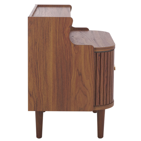 Safavieh Tameka Nightstand With Hutch – Timeless Elegance And Practicality For Your Bedroom Sanctuary Today! Walnut ,Gold Wood ,Metal Nst9616a