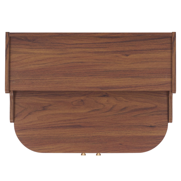 Safavieh Tameka Nightstand With Hutch – Timeless Elegance And Practicality For Your Bedroom Sanctuary Today! Walnut ,Gold Wood ,Metal Nst9616a