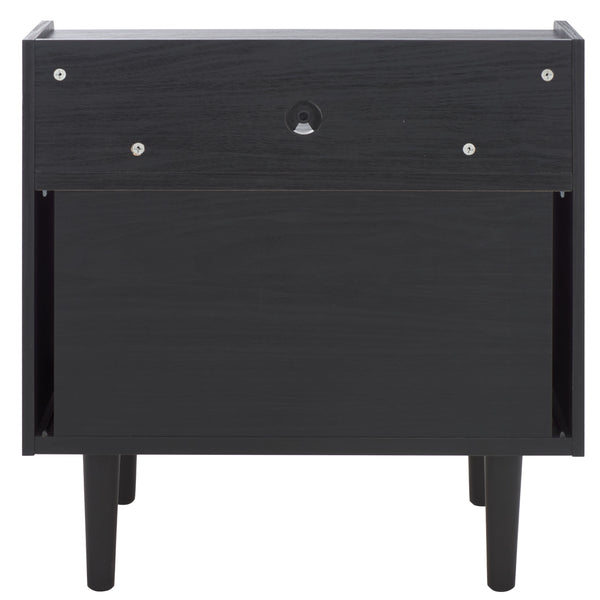 Safavieh Tameka Nightstand With Hutch – Timeless Elegance And Practicality For Your Bedroom Sanctuary Today! Black ,Gold Wood ,Metal Nst9616b