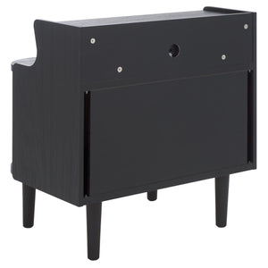 Safavieh Tameka Nightstand With Hutch – Timeless Elegance And Practicality For Your Bedroom Sanctuary Today! Black ,Gold Wood ,Metal Nst9616b