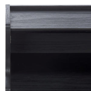 Safavieh Tameka Nightstand With Hutch - Elegant Storage Solution With Metallic Accents For Any Bedroom Decor Black NST9616B