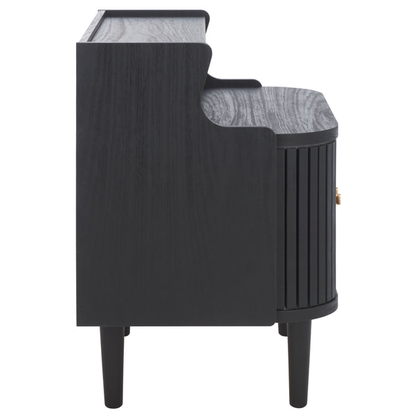 Safavieh Tameka Nightstand With Hutch – Timeless Elegance And Practicality For Your Bedroom Sanctuary Today! Black ,Gold Wood ,Metal Nst9616b