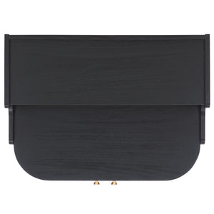 Safavieh Tameka Nightstand With Hutch – Timeless Elegance And Practicality For Your Bedroom Sanctuary Today! Black ,Gold Wood ,Metal Nst9616b