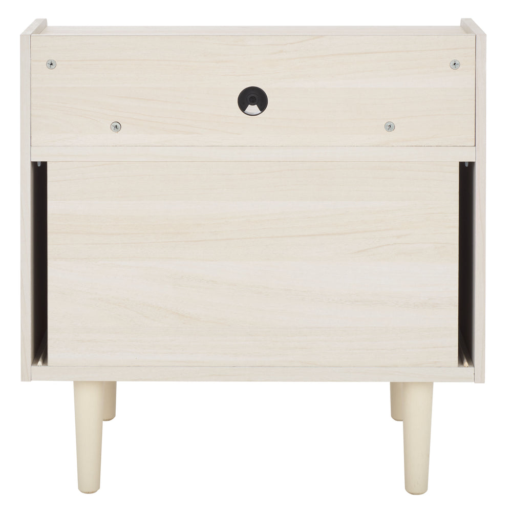 Safavieh Tameka Nightstand With Hutch – Timeless Elegance And Practicality For Your Bedroom Sanctuary Today! Bleached White ,Gold Wood ,Metal Nst9616c
