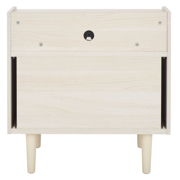 Safavieh Tameka Nightstand With Hutch – Timeless Elegance And Practicality For Your Bedroom Sanctuary Today! Bleached White ,Gold Wood ,Metal Nst9616c