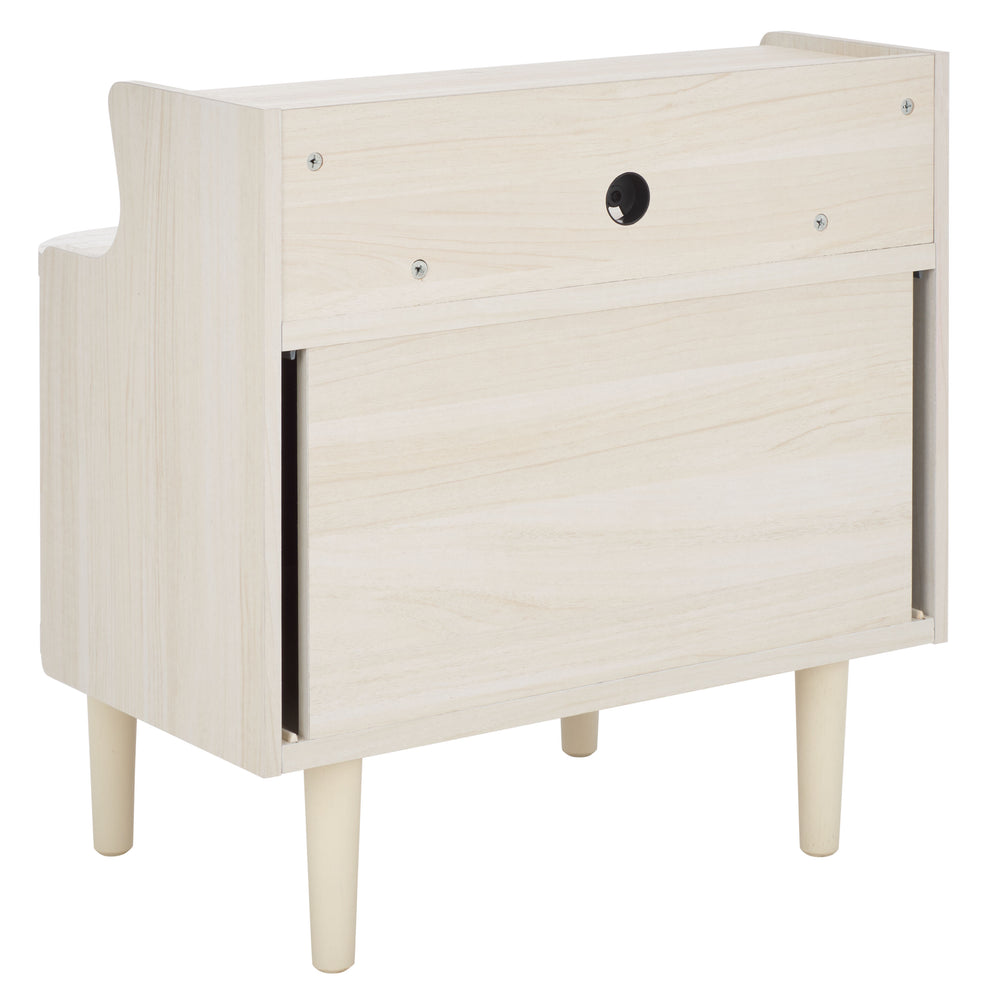 Safavieh Tameka Nightstand With Hutch – Timeless Elegance And Practicality For Your Bedroom Sanctuary Today! Bleached White ,Gold Wood ,Metal Nst9616c